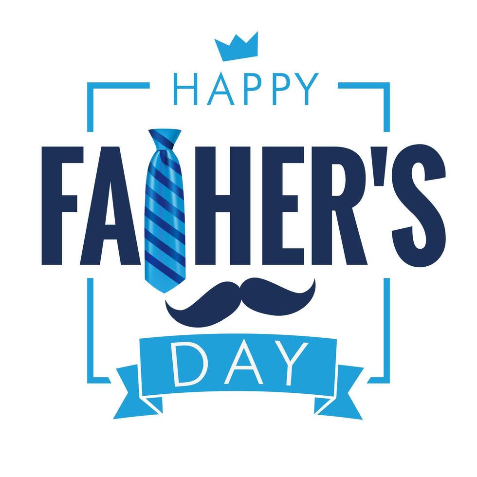 Happy Father's Day square card, gift card design vector