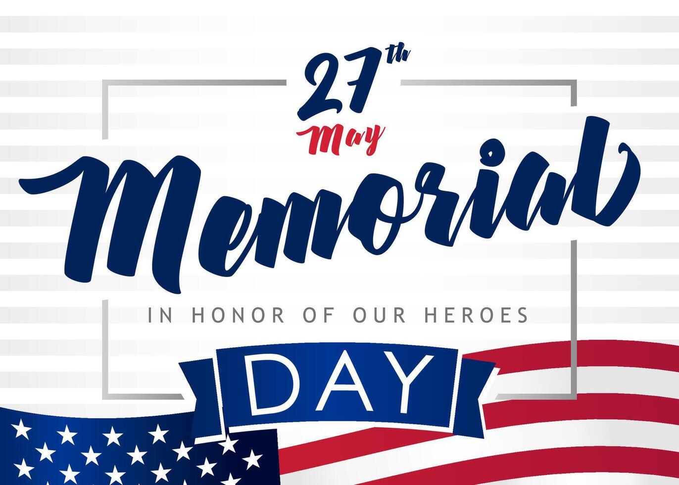 Happy Memorial Day USA greeting card design vector