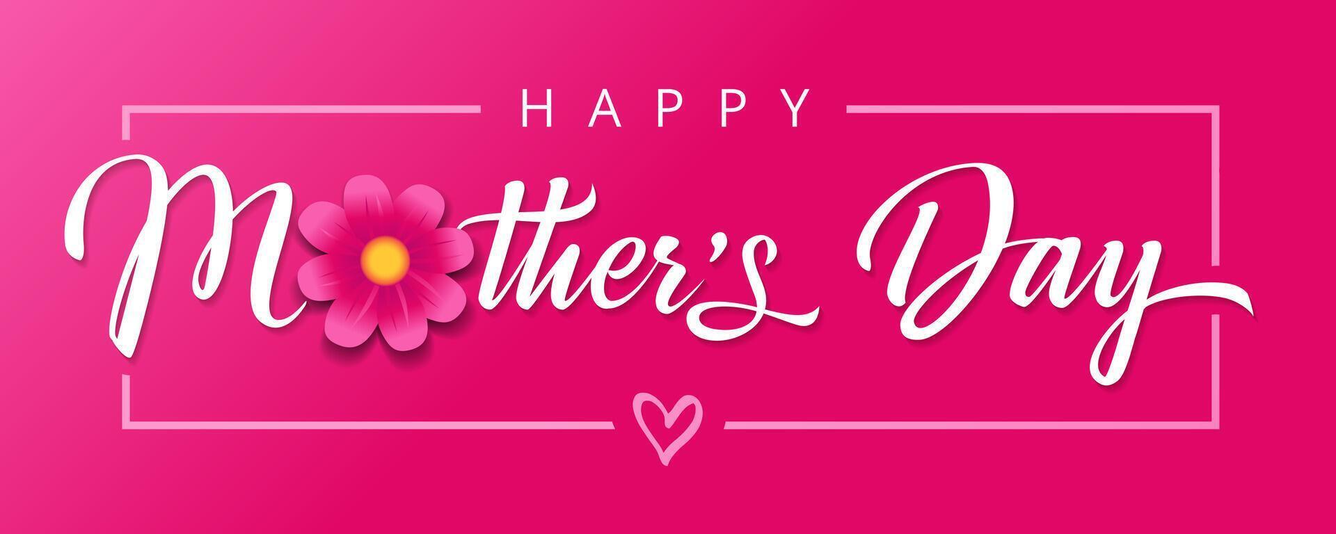 Happy Mother's day congrats concept. Decorative horizontal greetings with floral elements vector