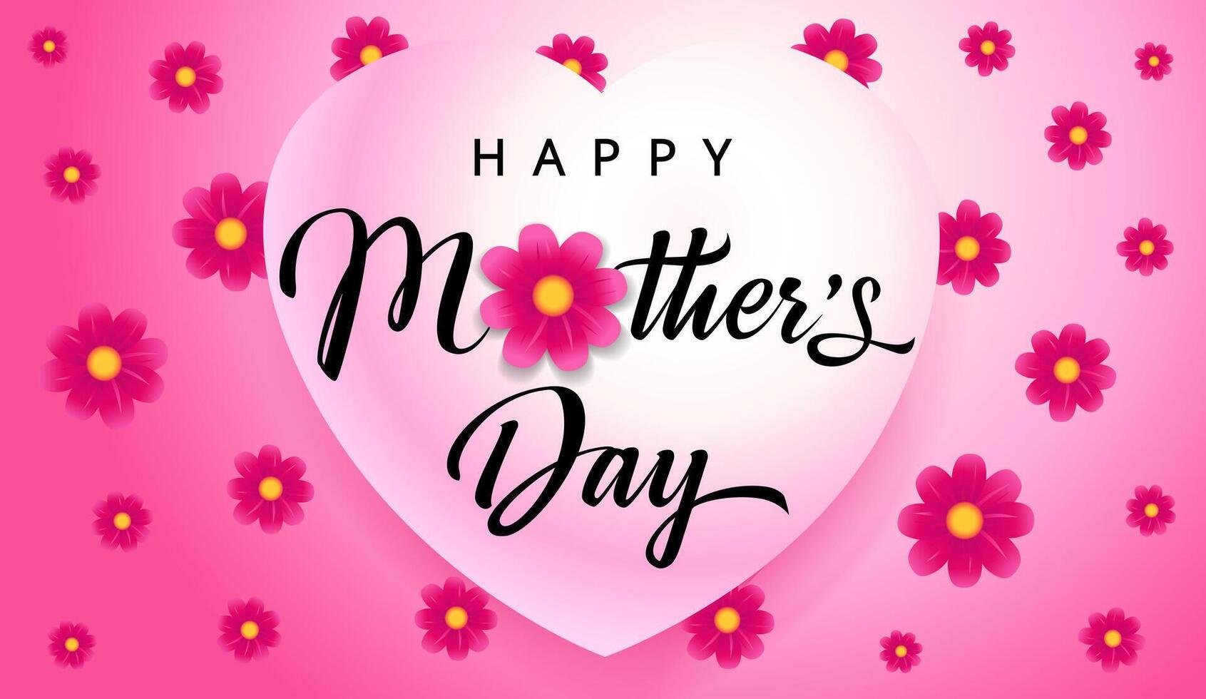 Happy Mother's Day greeting card design with floral backdrop vector