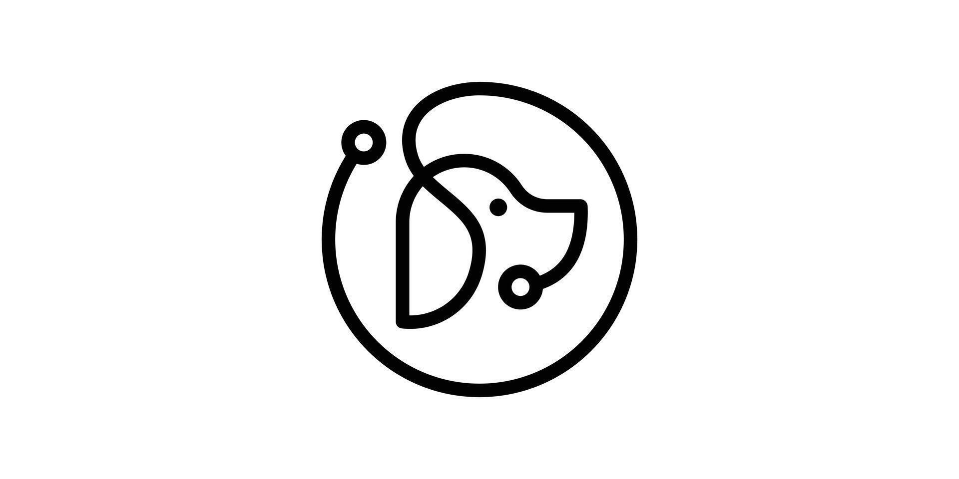 logo design head dog, health, pet, shop, clinic, stethoscope, logo design template, icon, , symbol, idea. vector