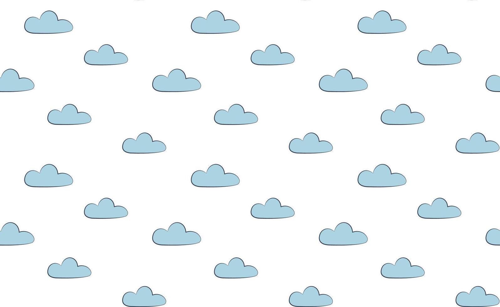 pattern with cute clouds. Seamless background with illustrations for babies and kids. Cute blue little cloud. Design for baby textile, wallpaper, wrapping, fabric, scrap, gift, paper, bedroom vector