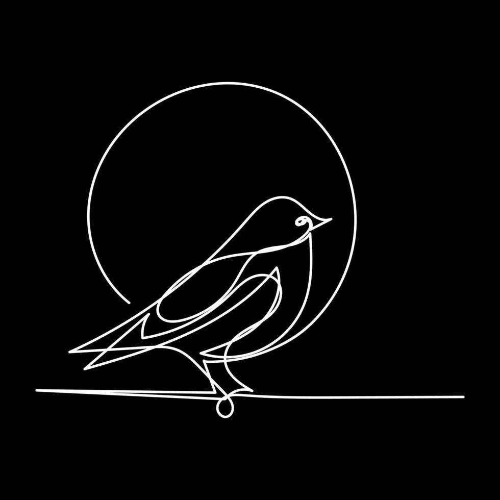 Bird minimal design hand drawn one line style drawing, Bird one line art continuous drawing, Bird single line art vector