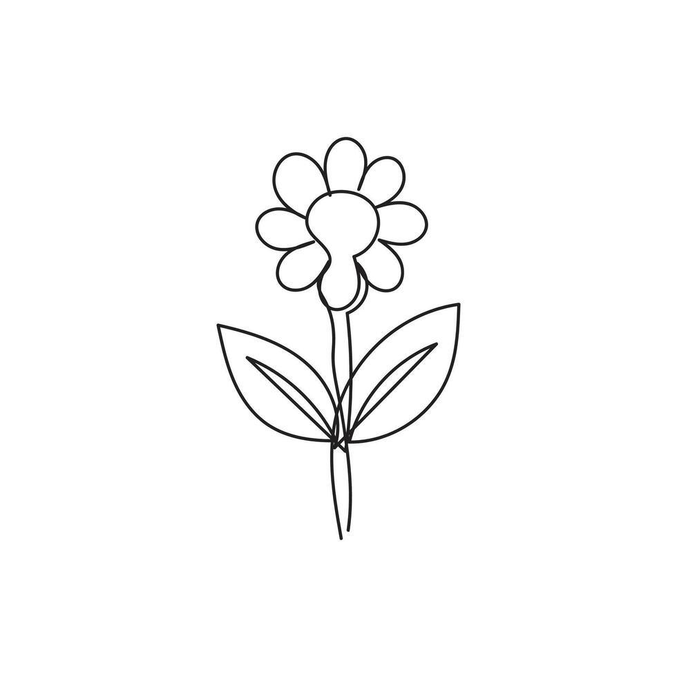 flower plant minimal design hand drawn one line style drawing, flower plant one line art continuous drawing, flower plant single line art vector