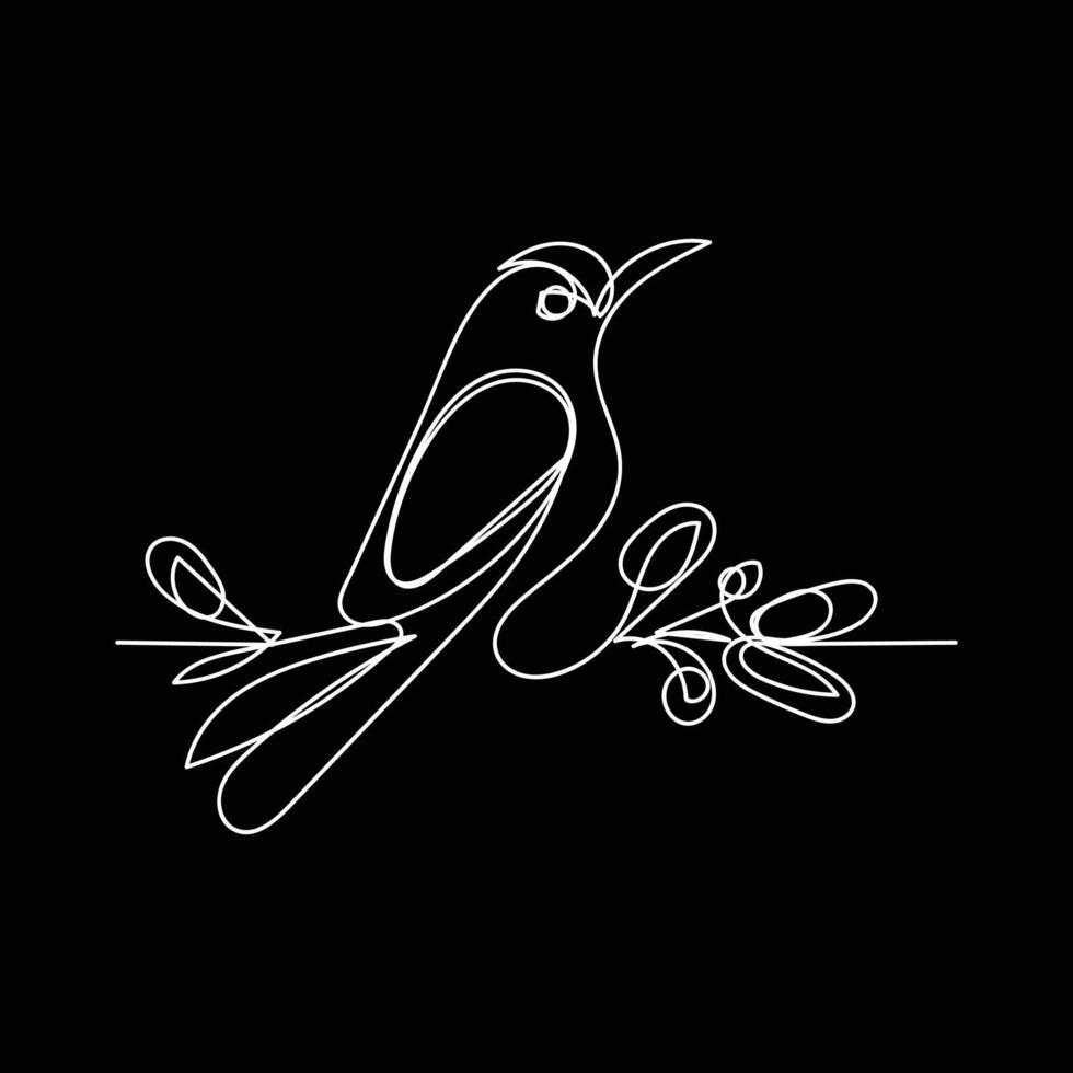 Bird minimal design hand drawn one line style drawing, Bird one line art continuous drawing, Bird single line art vector