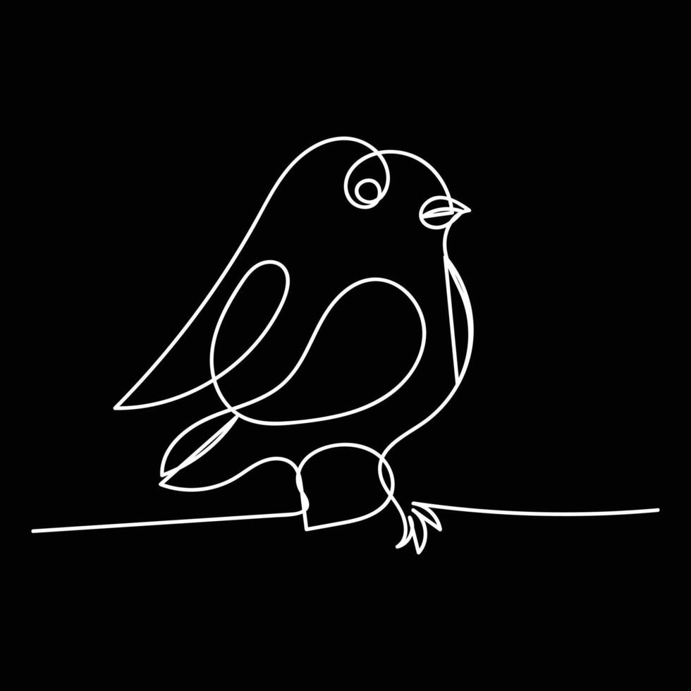 Bird minimal design hand drawn one line style drawing, Bird one line art continuous drawing, Bird single line art vector