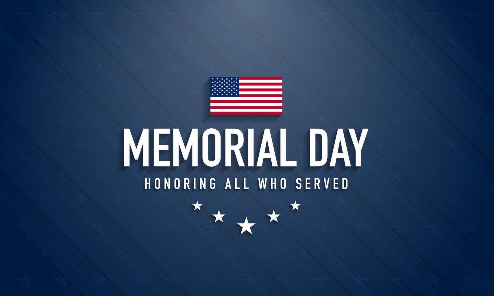 Memorial Day Background Design. vector