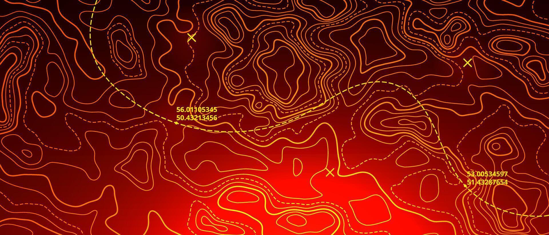 Ocean bottom topographic line map curvy wave isolines illustration. vector