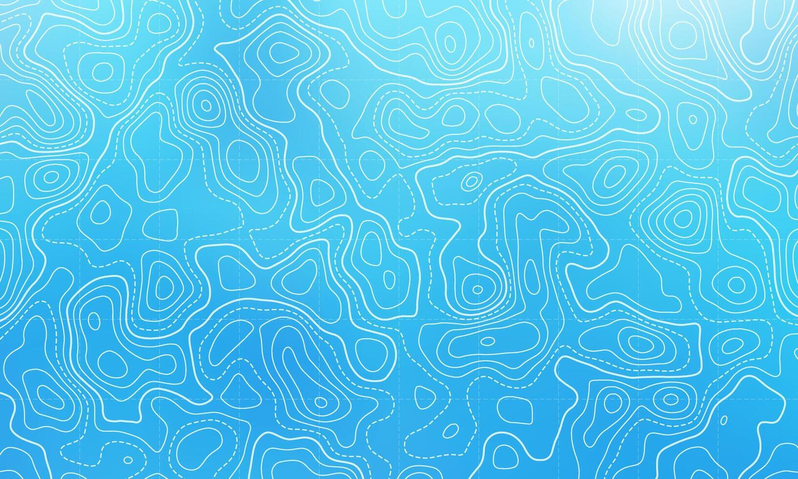 Ocean bottom topographic line map curvy wave isolines illustration. vector