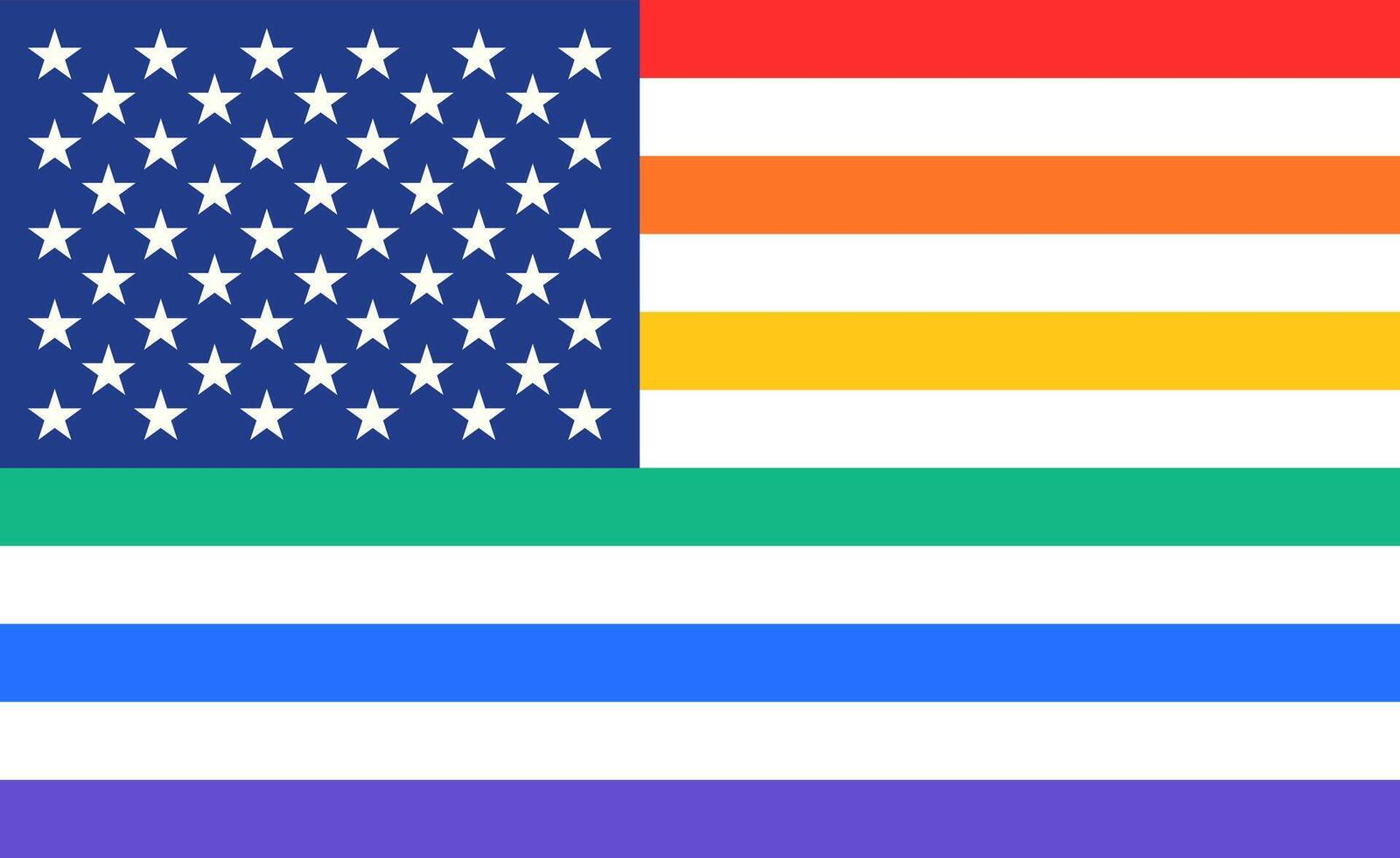 póster de arco iris unido estados de America bandera vector