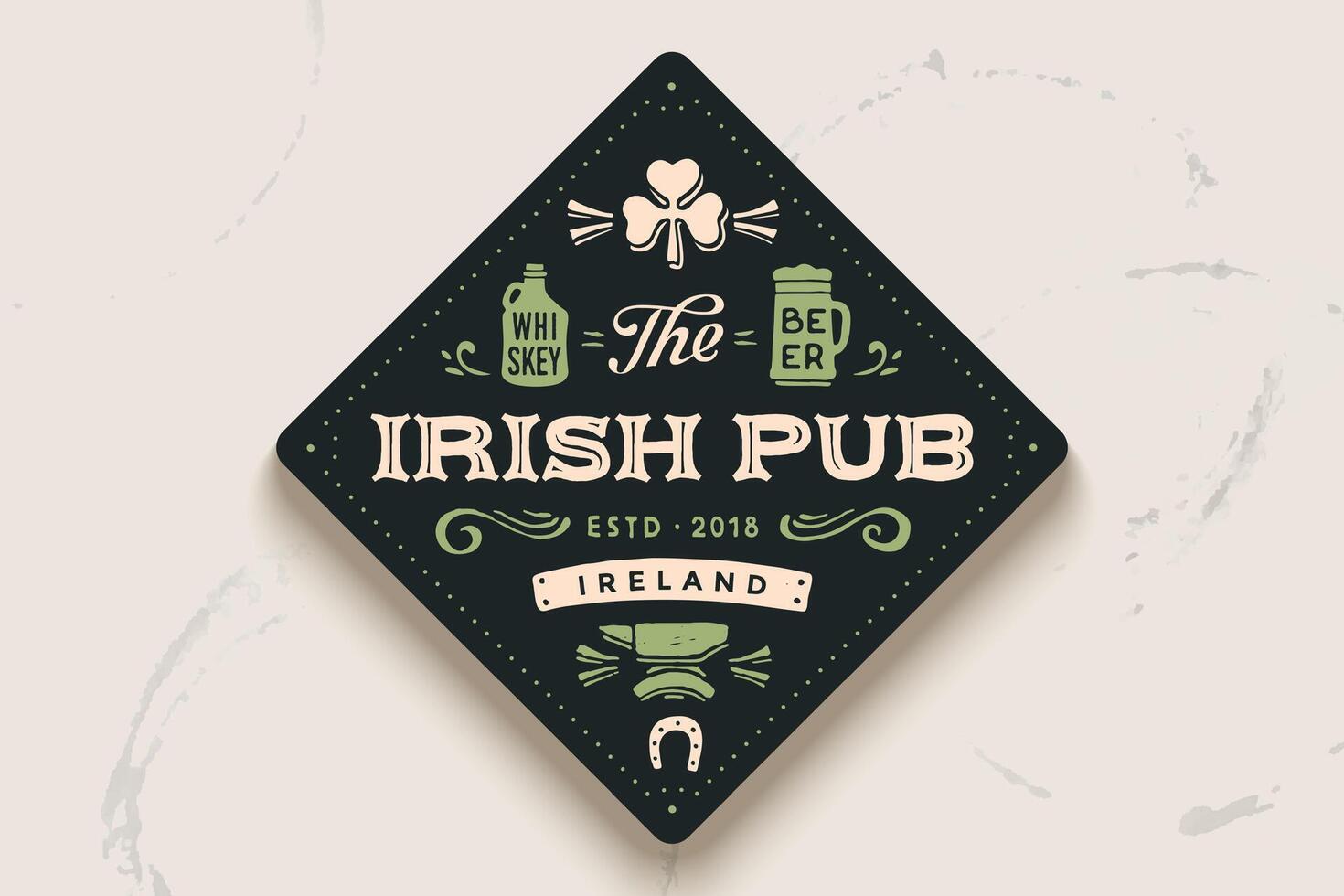 Coaster with hand drawn lettering Beer vector