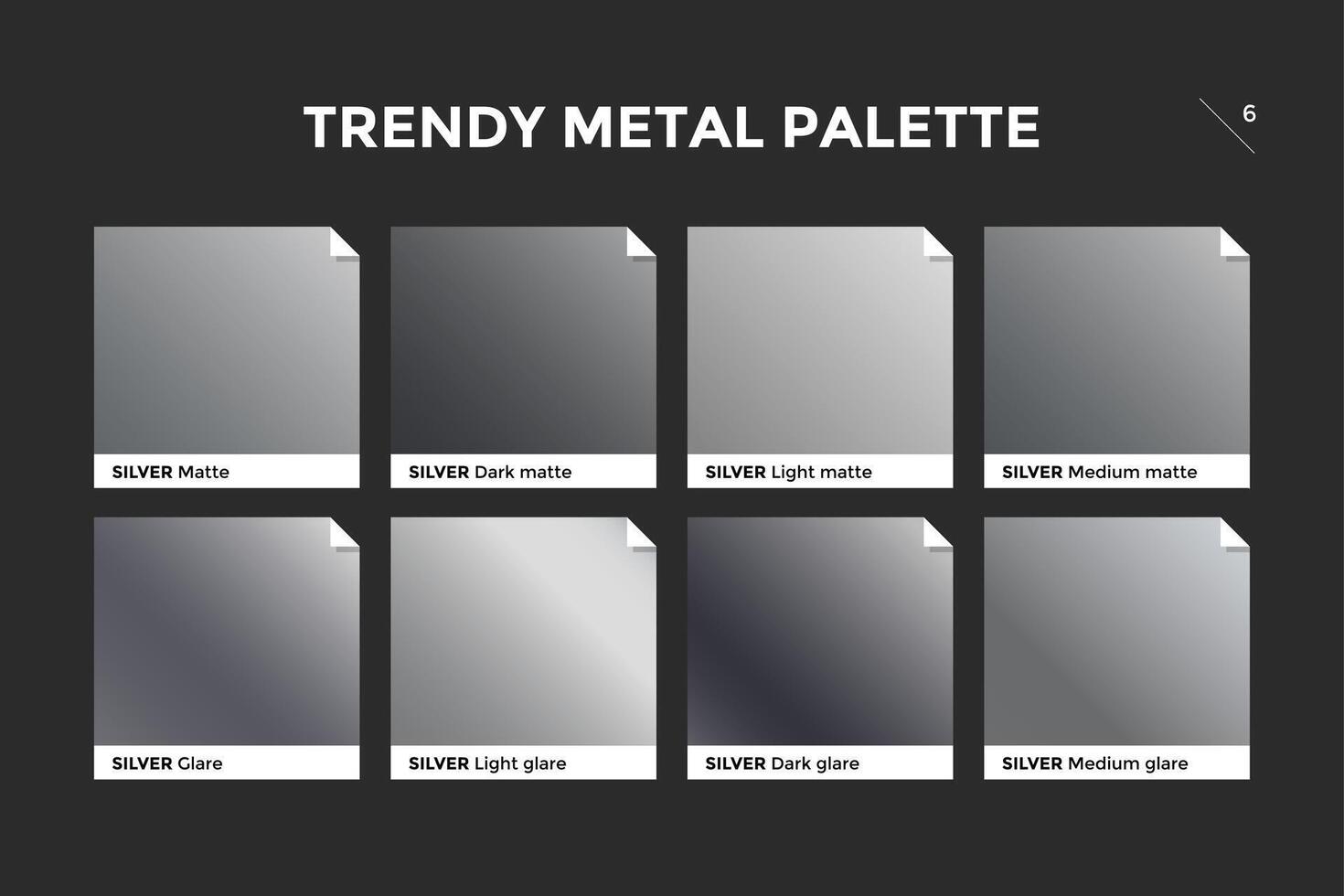 Silver gradient template, icon vector