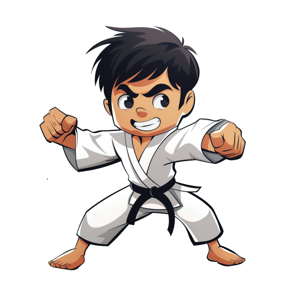 Karate boy cartoon illustration png