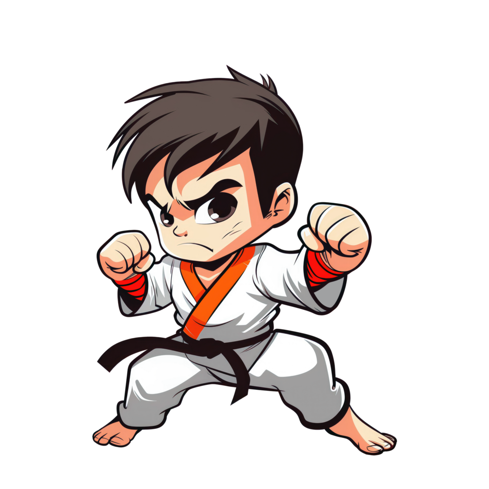 Little boy training karate png