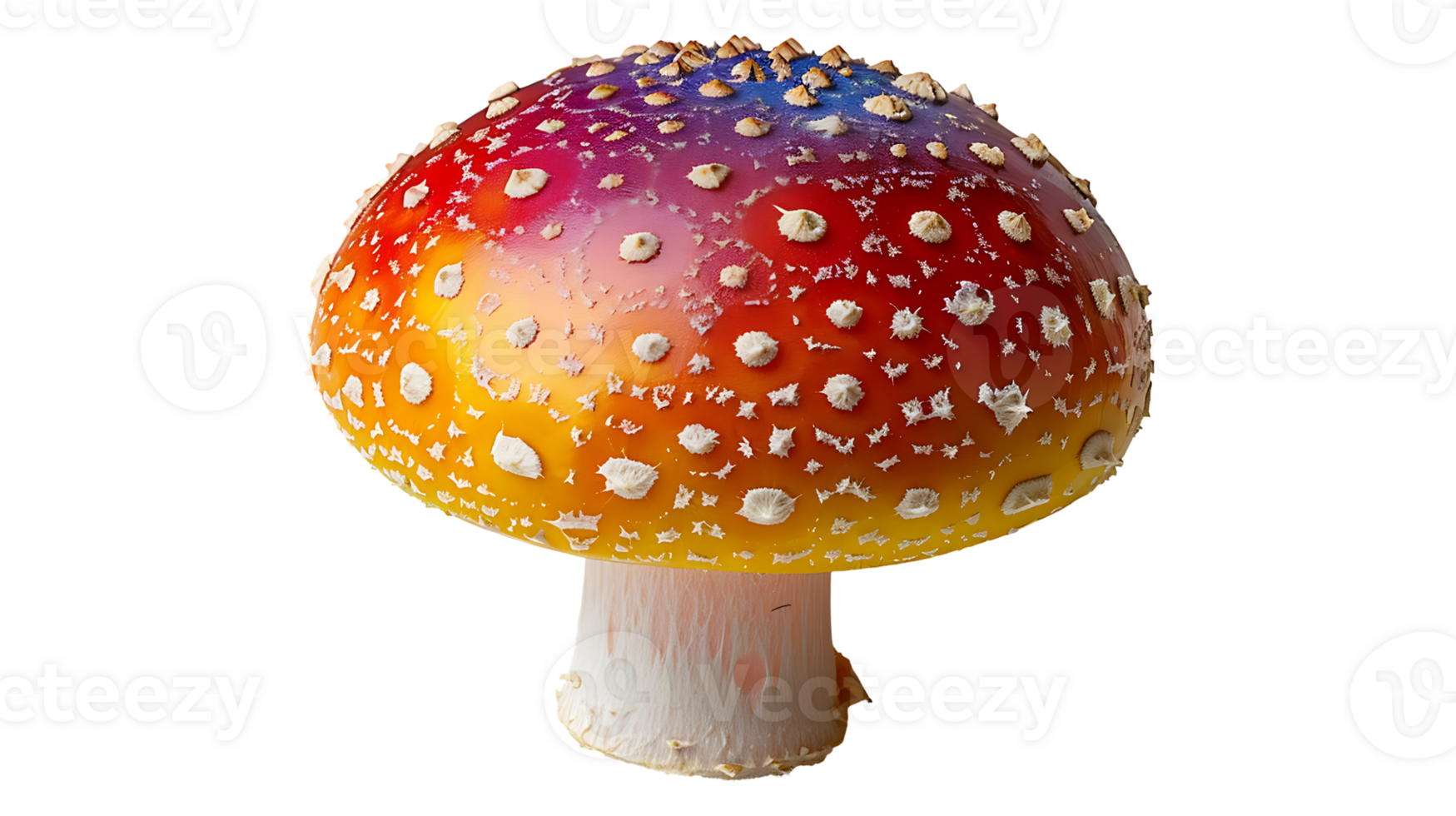 Colorful candy mushroom on a transparent background png