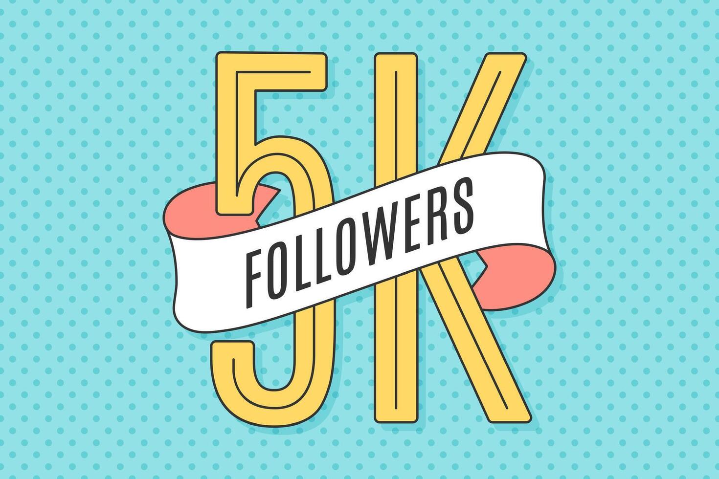 Banner with text Five thousand followers vector