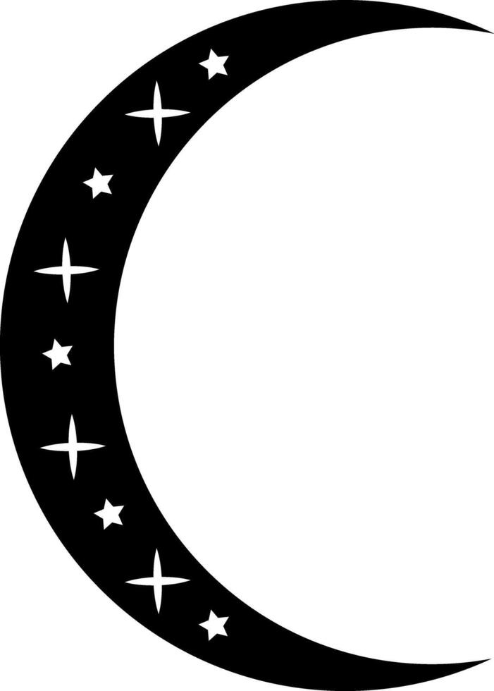 Add a touch of magic to your Halloween decor with this Sacred Moon Alchemy Poster featuring a minimalistic crescent moon drawing in gothic style. vector