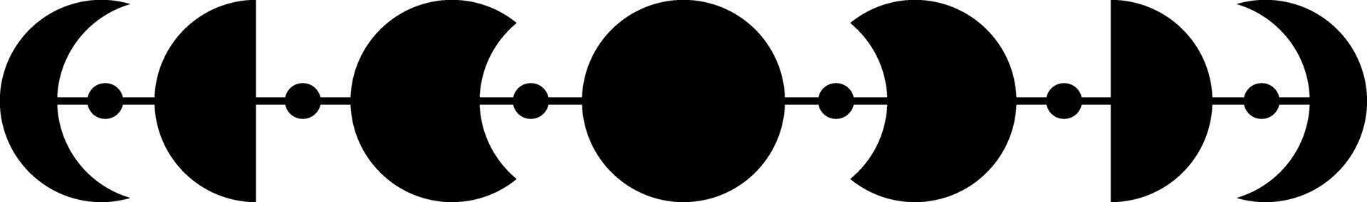 Add a touch of mystique to your space with this Bohemian Cosmic Black Moon Phase Graphic Decor. vector