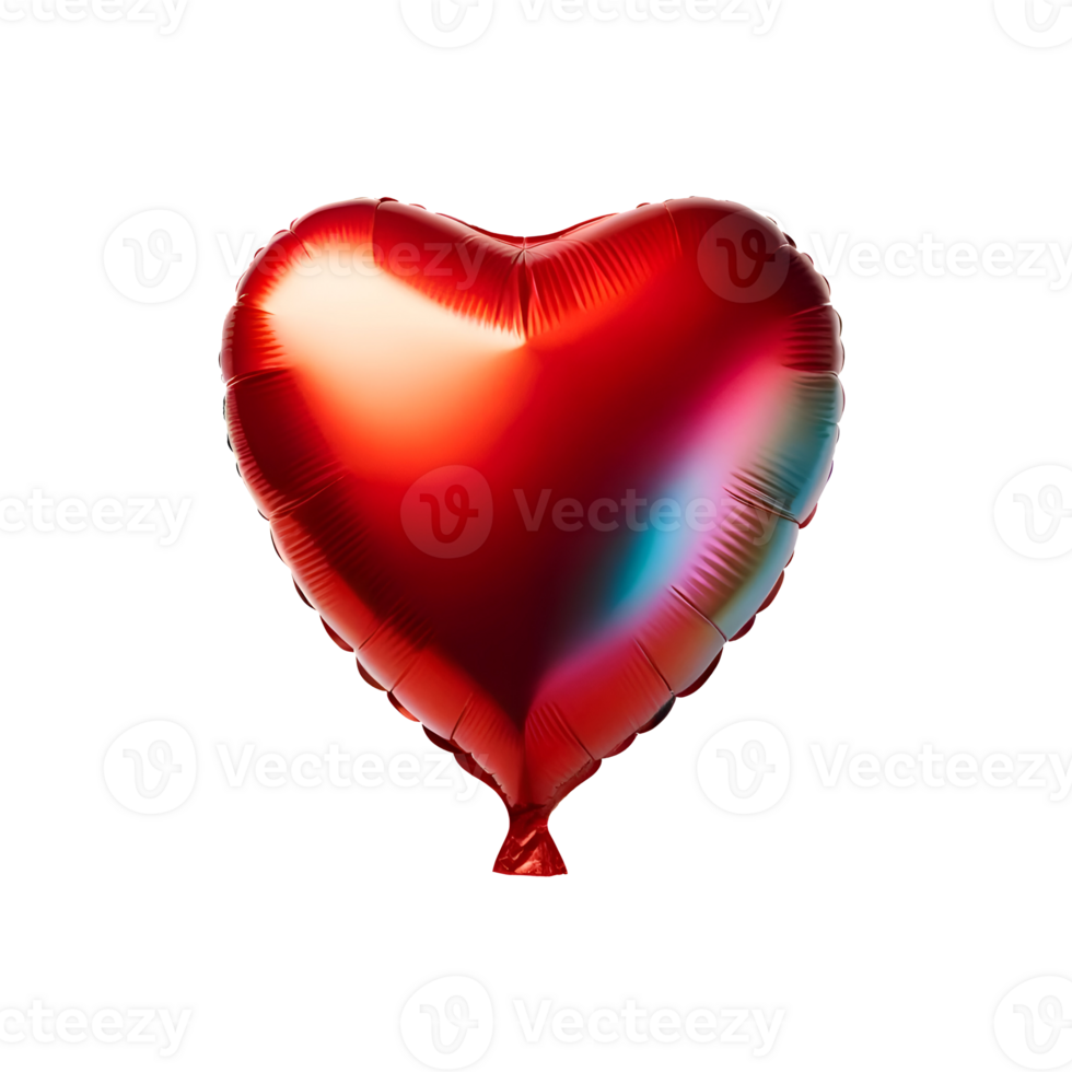 Heart-Shaped Balloon in Red Isolated on Transparent Background - Perfect for Valentine's Day, Weddings, or Birthday Parties, 4K Wallpaper, Wall Art png