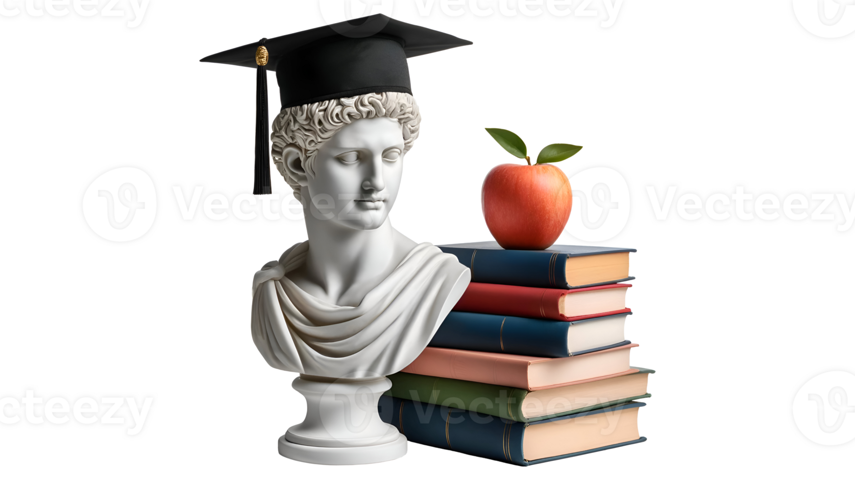 Classical Education Collection Statues, Globes, Apple, and Books in Graduation Themes Isolated on Transparent Background png