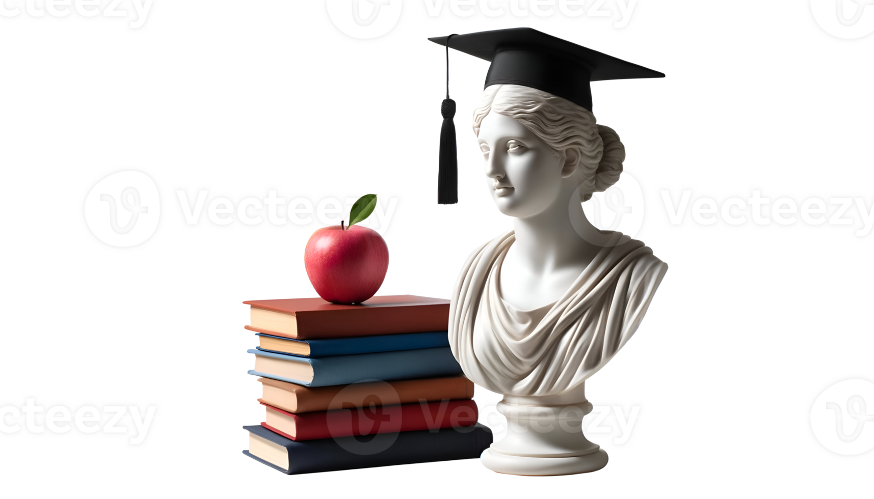 Classical Education Collection Statues, Globes, Apple, and Books in Graduation Themes Isolated on Transparent Background png