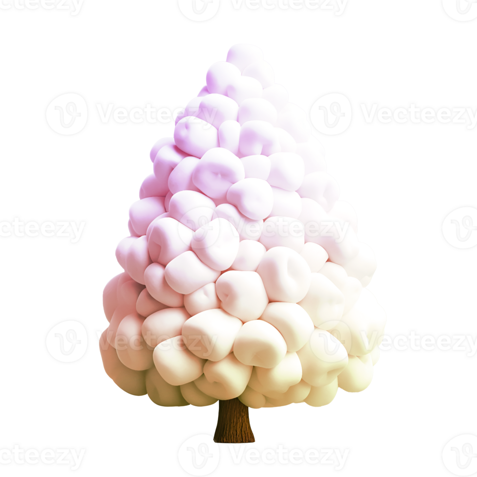 marshmallow albero, sognante pastello colori, morbido forme e delicato trame, ideale per figli di storie e ispirato ai cartoni animati opera d'arte png