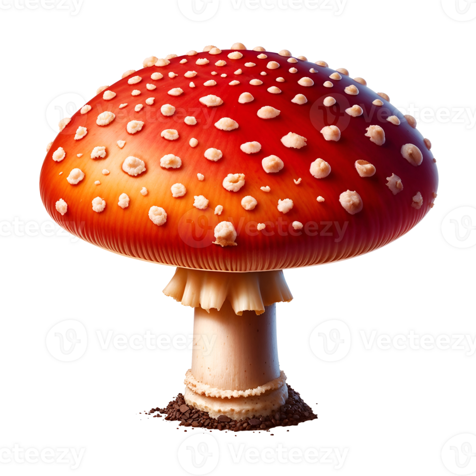 Fly Agaric Mushroom Amanita Muscaria with Red Cap and White Spots png