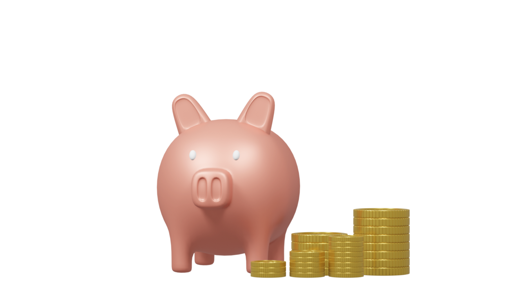 piggy bank coin 3d rendering png