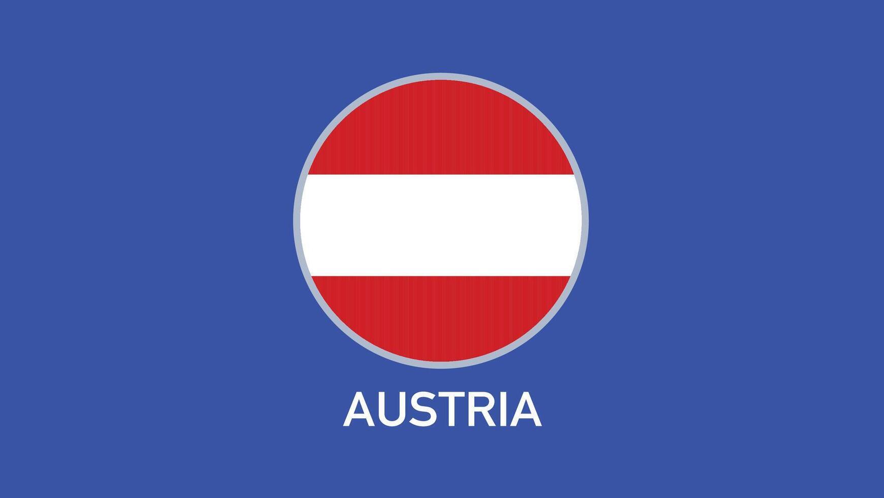 Austria bandera emblema equipos europeo naciones 2024 resumen países europeo Alemania fútbol americano símbolo logo diseño ilustración vector