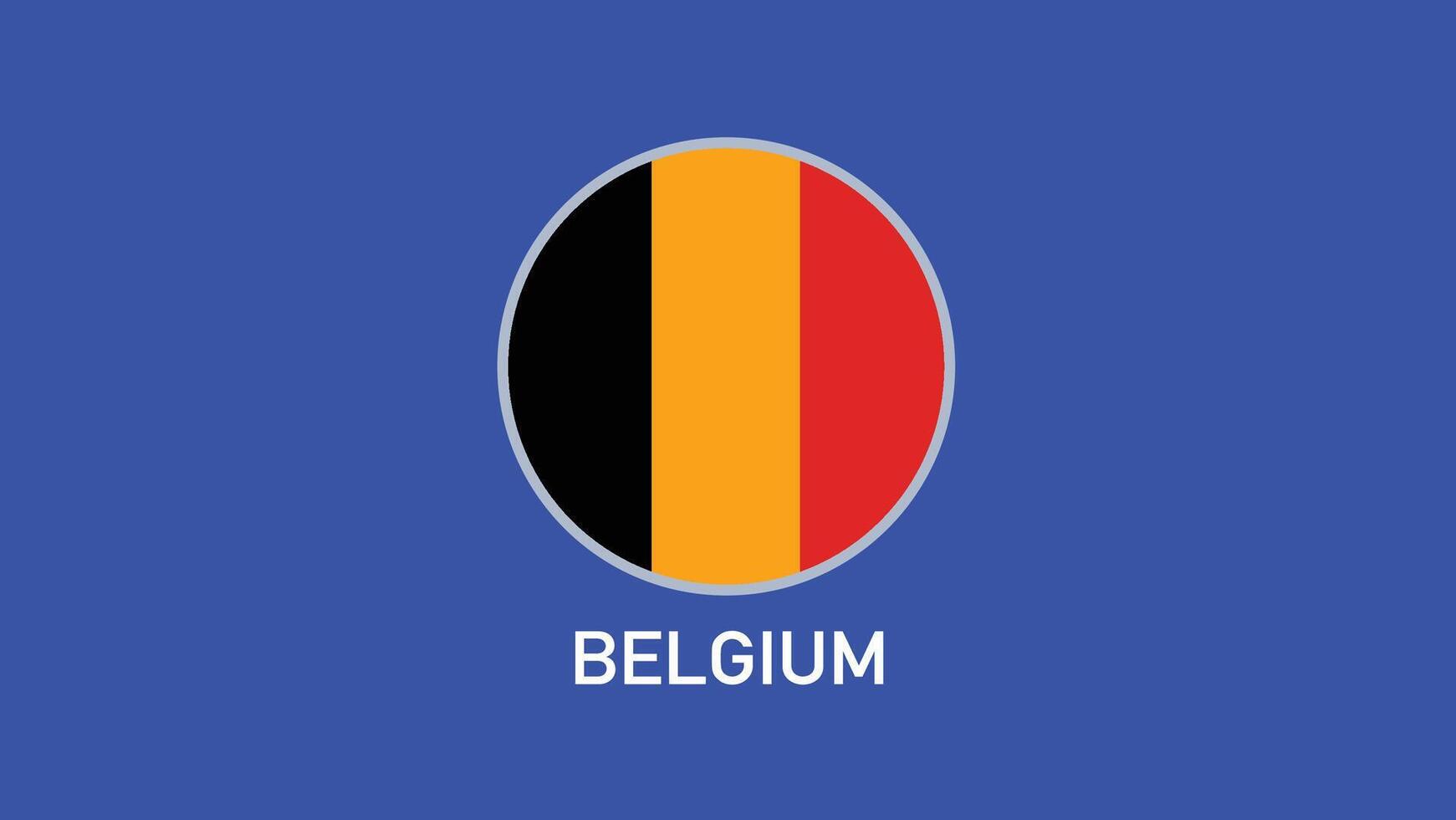 Bélgica bandera emblema equipos europeo naciones 2024 resumen países europeo Alemania fútbol americano símbolo logo diseño ilustración vector