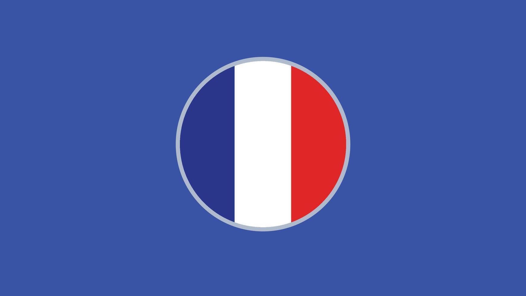 Francia bandera emblema europeo naciones 2024 equipos países europeo Alemania fútbol americano símbolo logo diseño ilustración vector