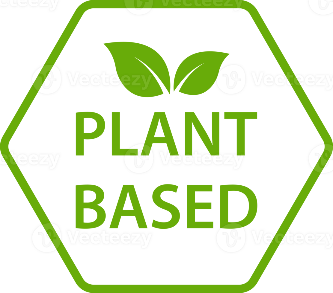 Plant based icon healthy food symbol vegan badge, vegetarian sign png