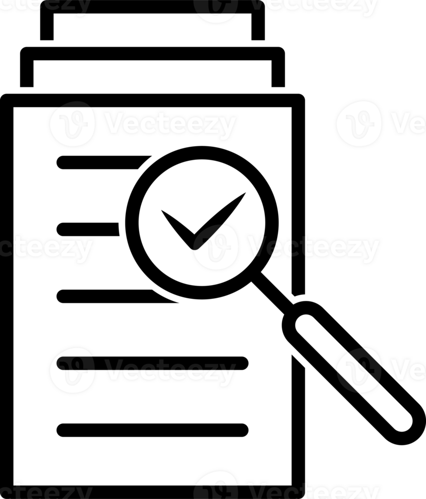 Audit icône grossissant verre comme vérifier évaluer. Vérifier un service la critique processus, examen minutieux plan pour graphique conception, logo, la toile placer, social médias, mobile application, ui png
