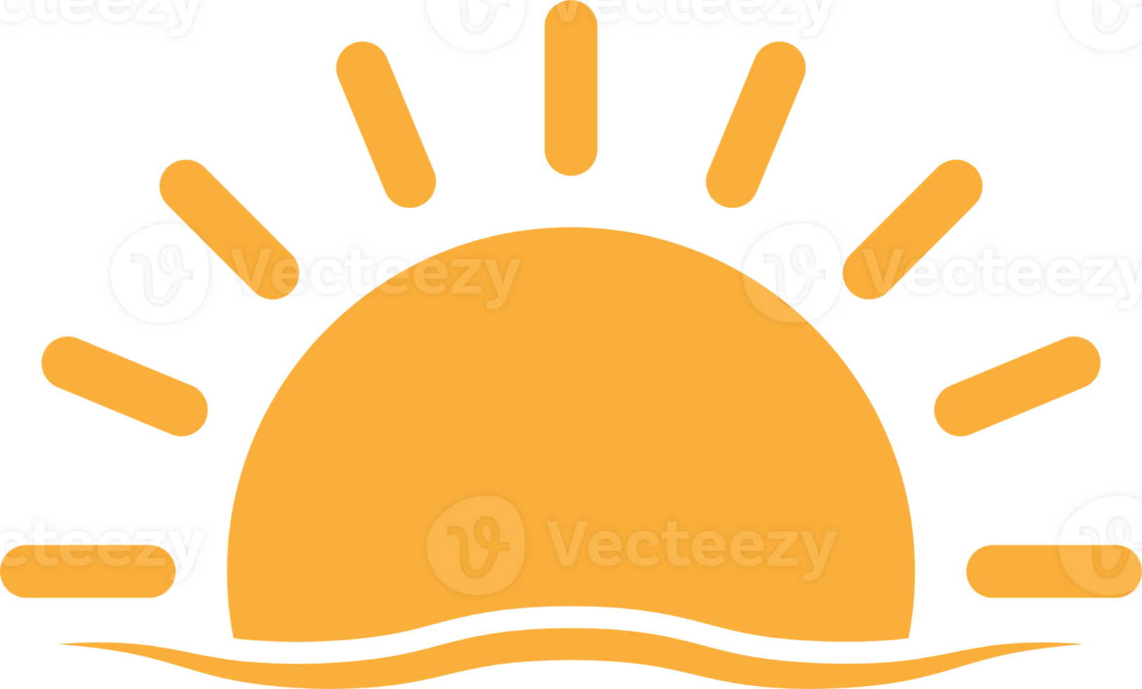 A half sun is setting downwards icon sunset concept for graphic design, logo, web site, social media, mobile app, ui illustration png