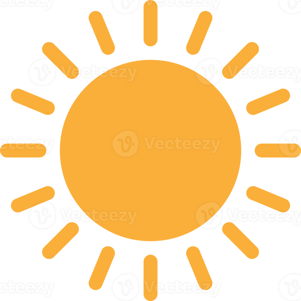 Sun flat icon Summer pictogram. Sunlight symbol. for website design, web button, mobile app illustration png