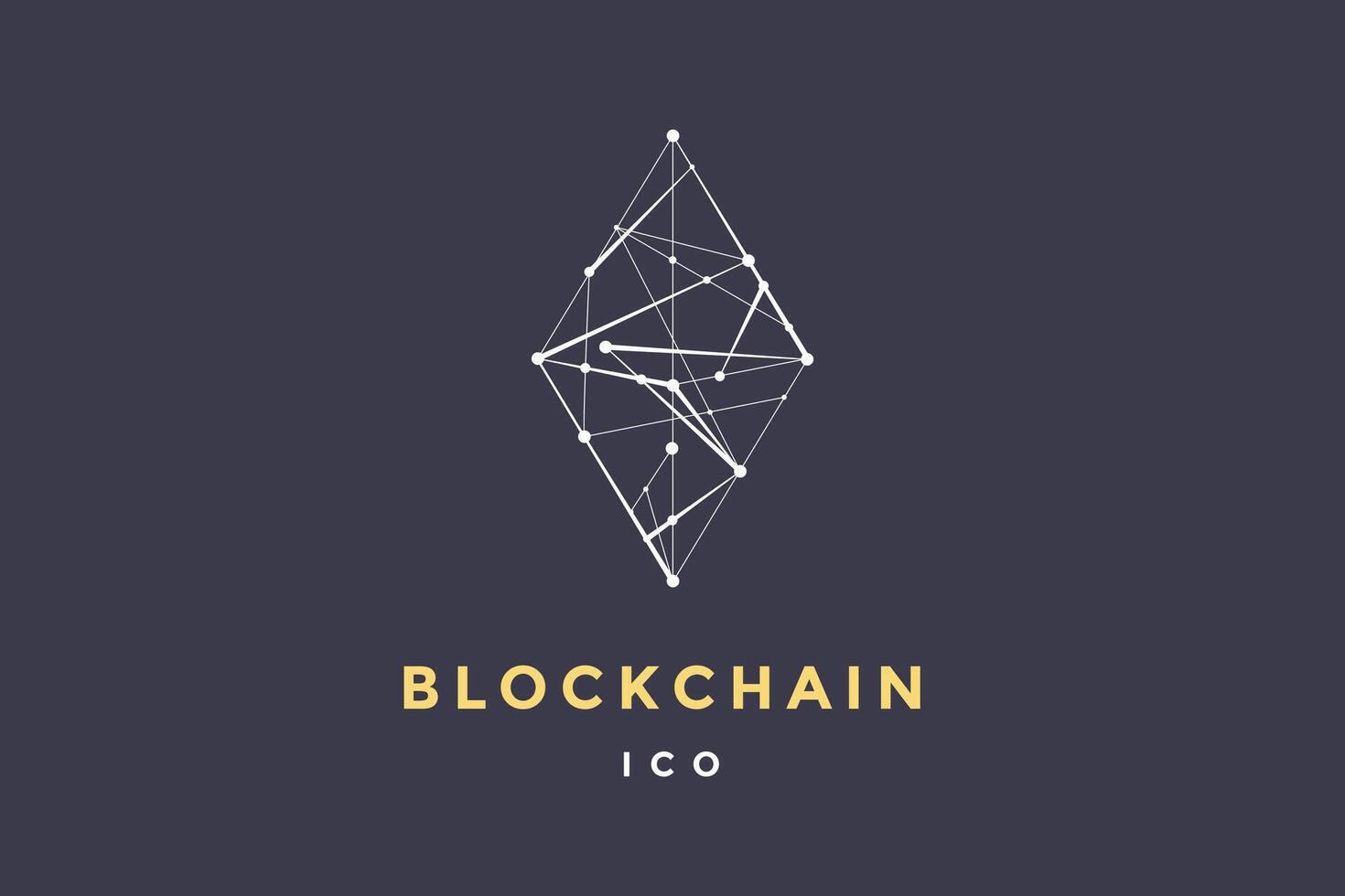 Template label for blockchain technology vector