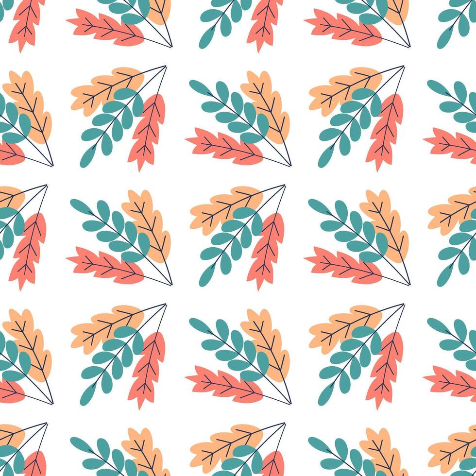 Seamless pattern with abstract leaves. Leaf texture, endless background. For wallpaper, pattern fills, web banners, surface design. vector