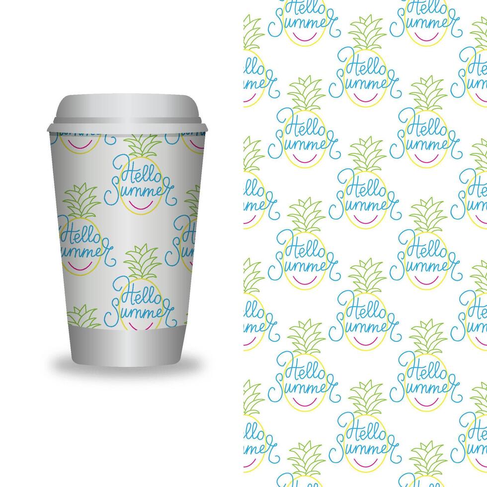 tomar lejos café embalaje plantillas y diseño elementos para café tiendas - cartulina taza con sin costura patrones. vector