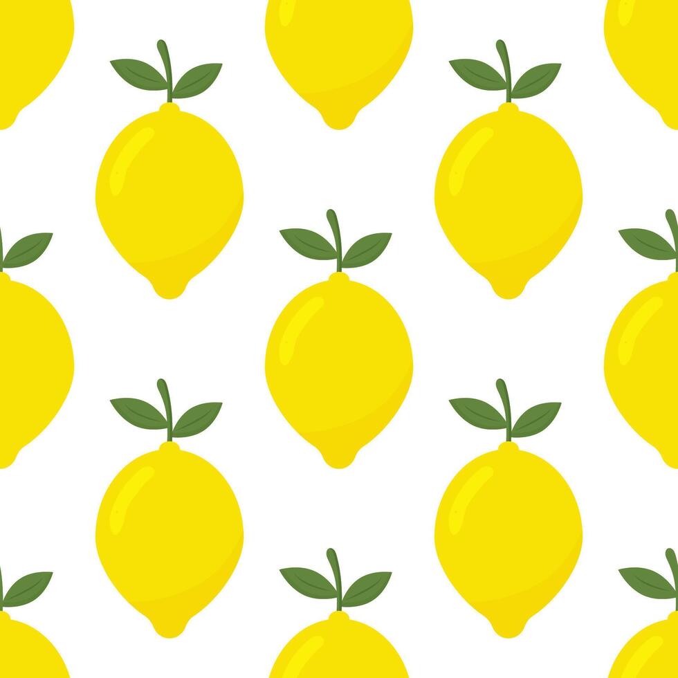 Tropical seamless pattern with yellow lemons. Fruit repeated background. bright print for fabric or wallpaper. vector