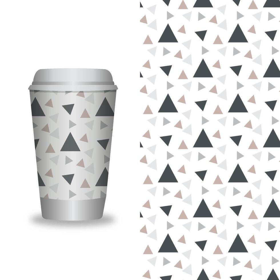 take away coffee packaging templates and design elements for coffee shops - cardboard cup with seamless patterns. vector