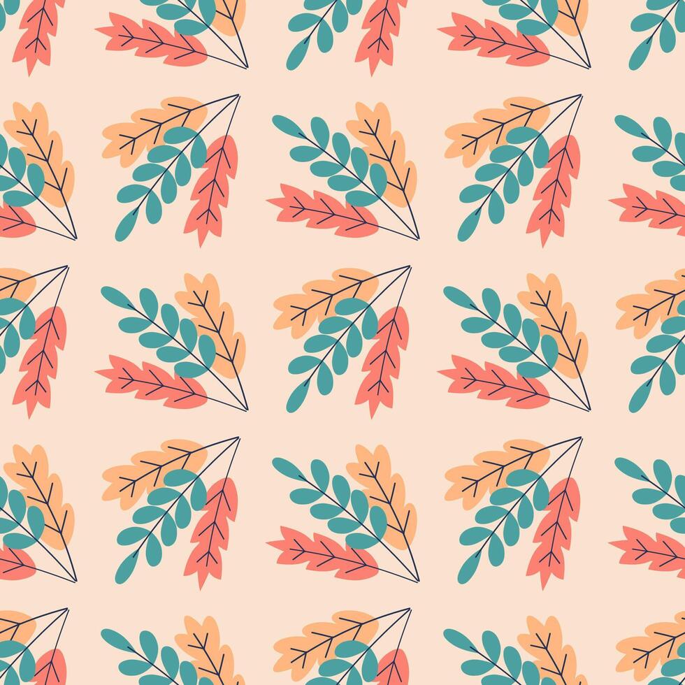 Seamless pattern with abstract leaves. Leaf texture, endless background. For wallpaper, pattern fills, web banners, surface design. vector