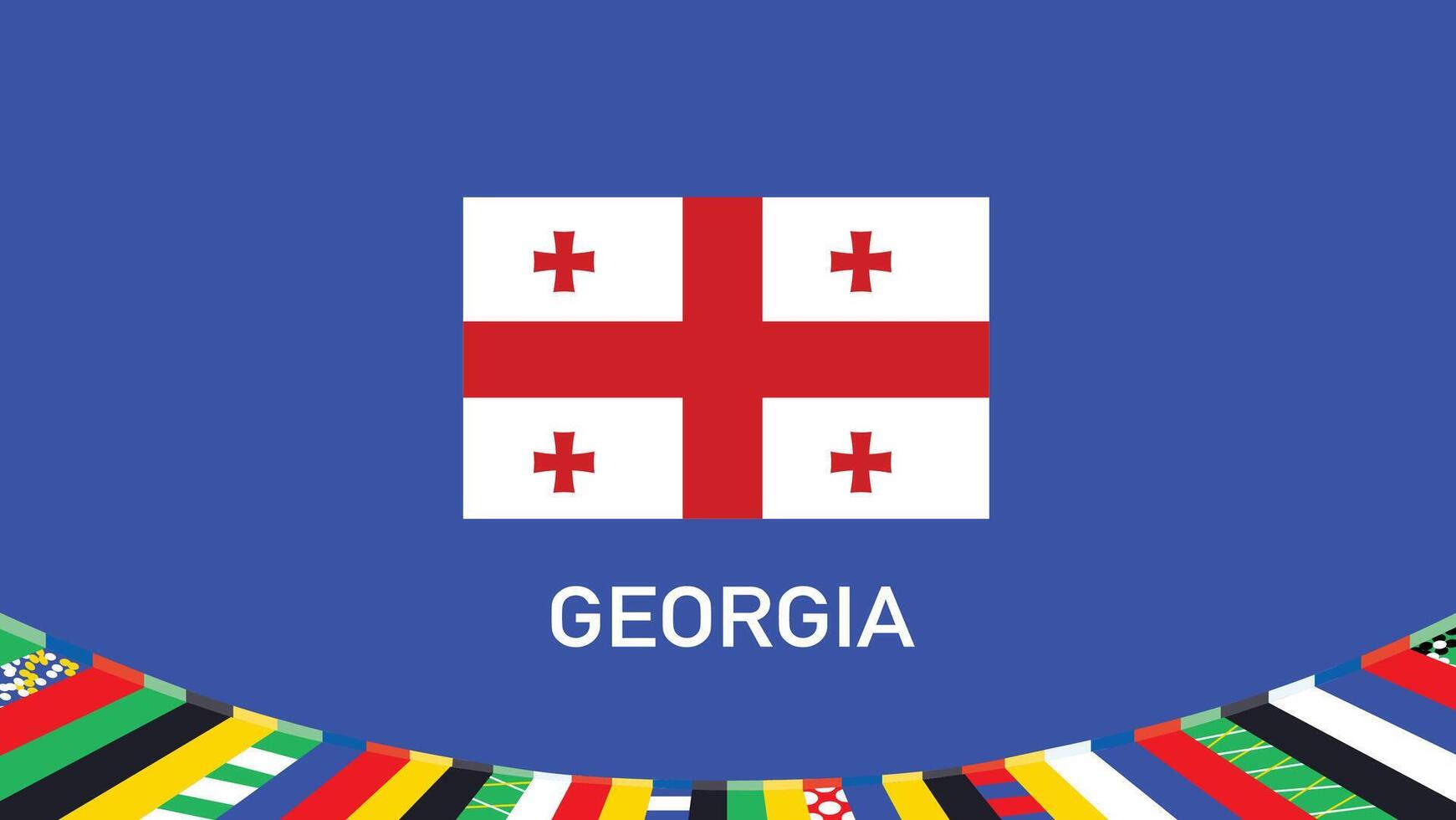 Georgia Flag Teams European Nations 2024 Symbol Abstract Countries European Germany Football Logo Design Illustration vector