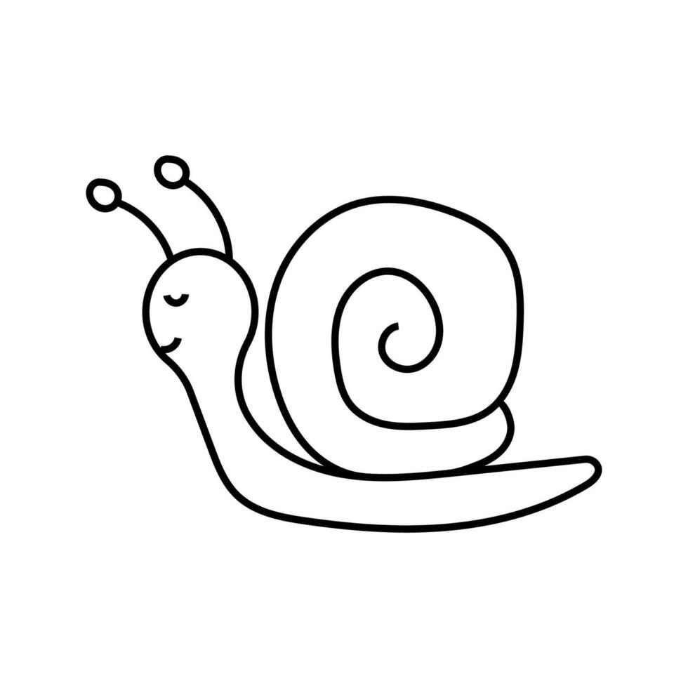 Snail. illustration in doodle style. vector