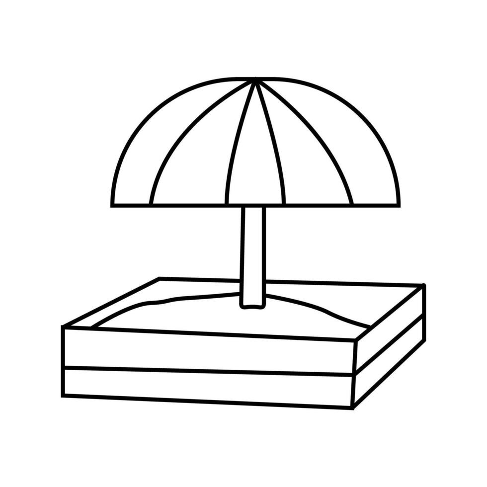 Children's sandbox illustration in doodle style. vector