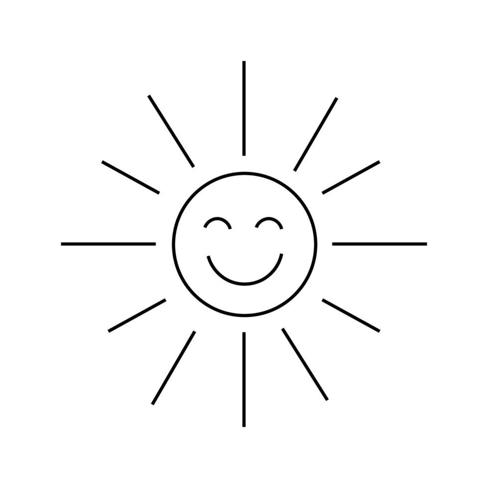 Smiling sun. illustration in doodle style. vector