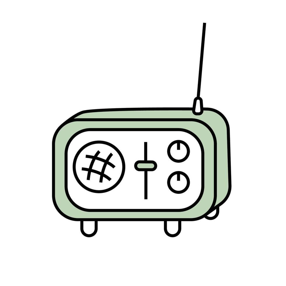 Radio. illustration in doodle style. vector