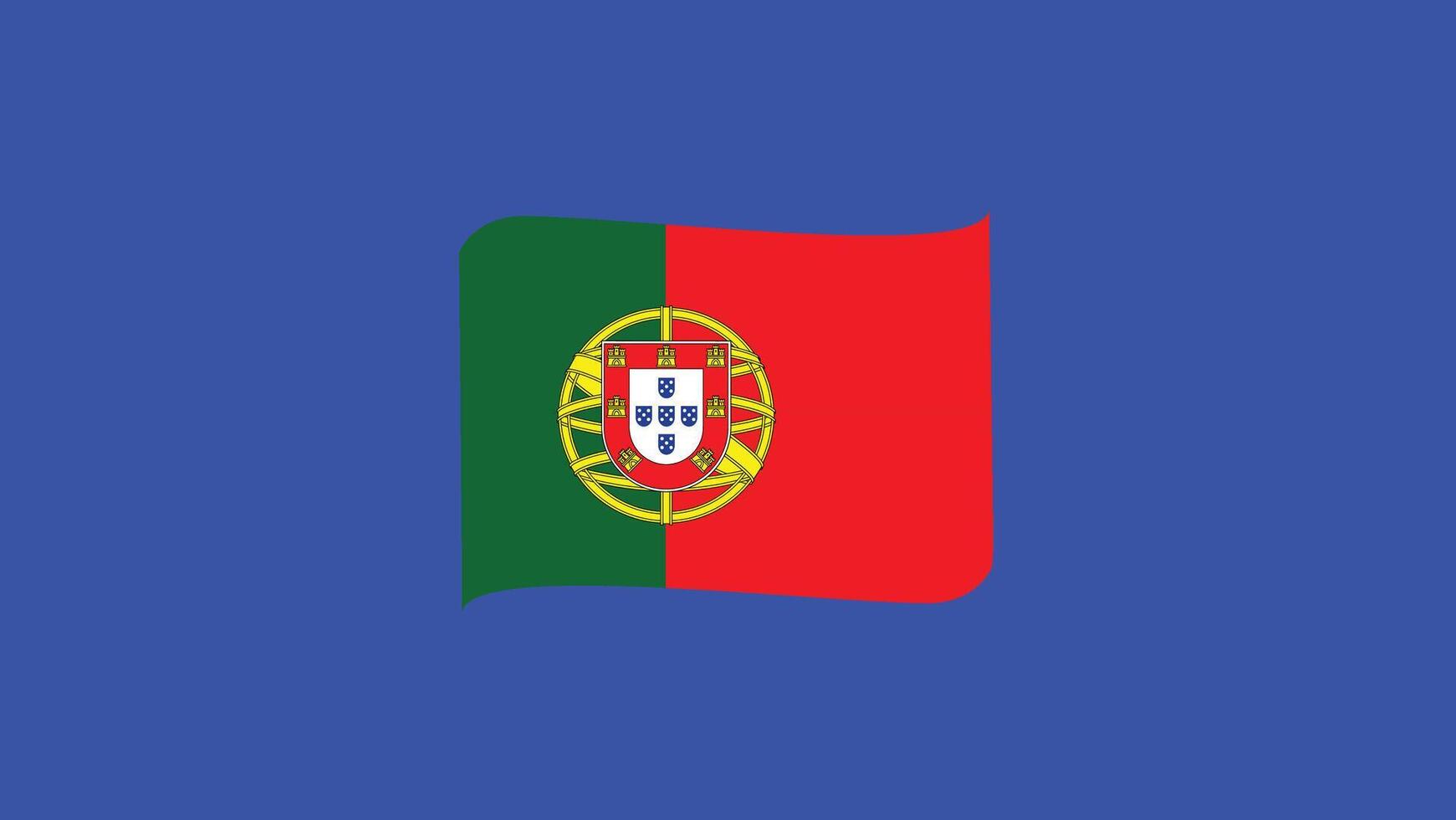 Portugal Flag Ribbon European Nations 2024 Teams Countries European Germany Football Symbol Logo Design Illustration vector