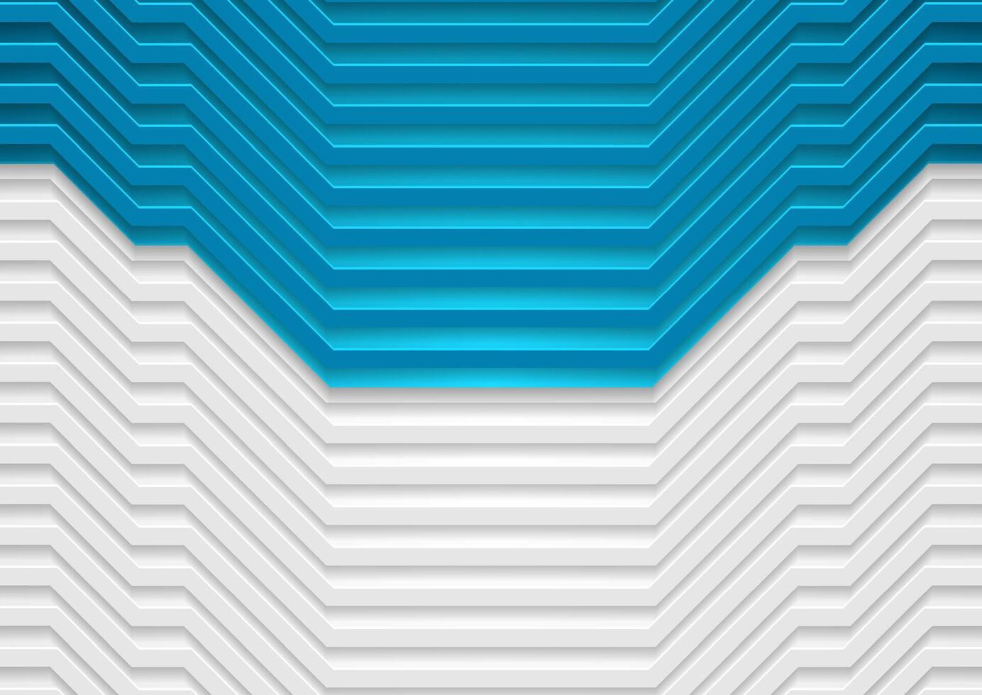 White and blue technology paper stripes abstract background vector