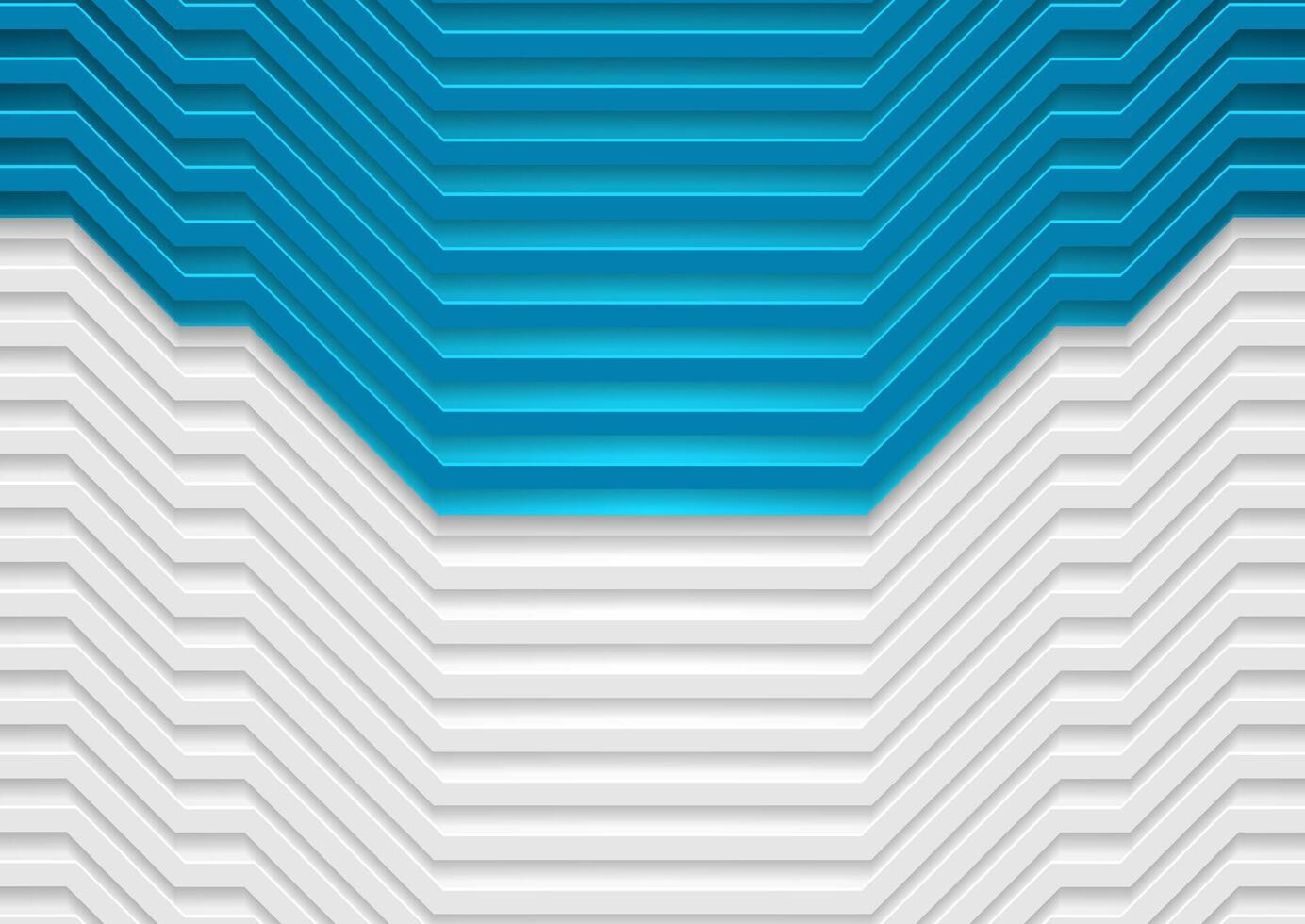 White and blue technology paper stripes abstract background vector