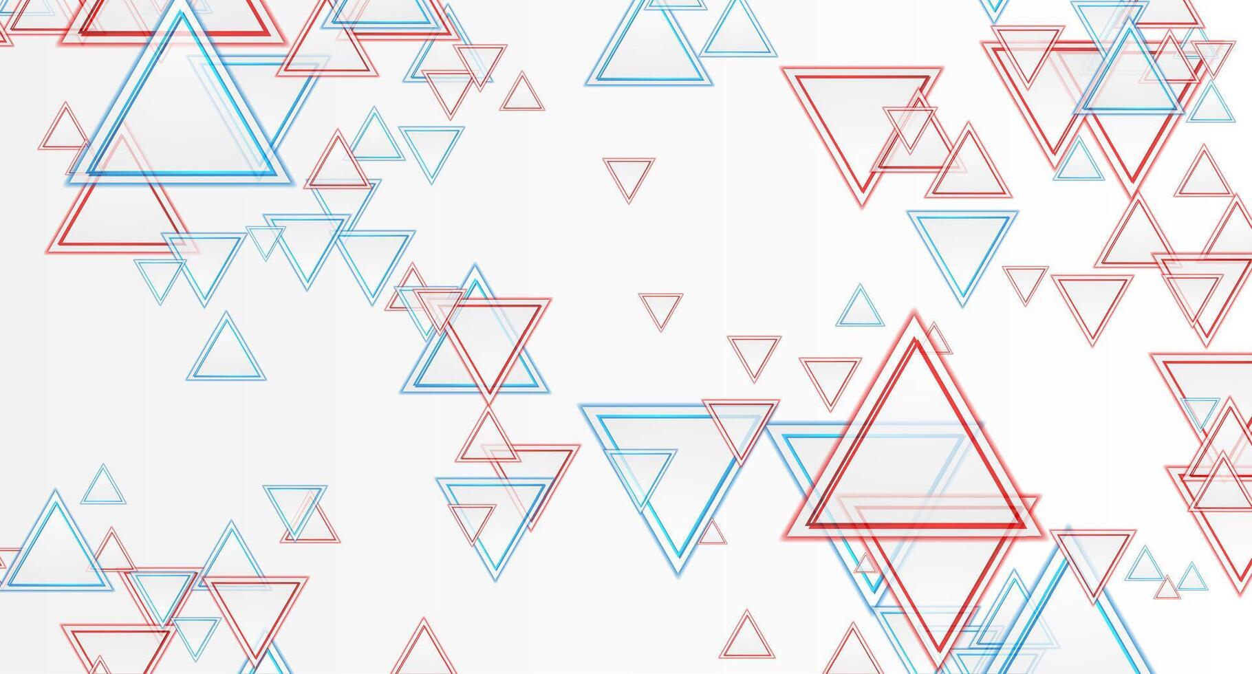 Red blue minimal triangles abstract technology background vector